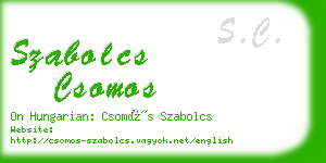 szabolcs csomos business card